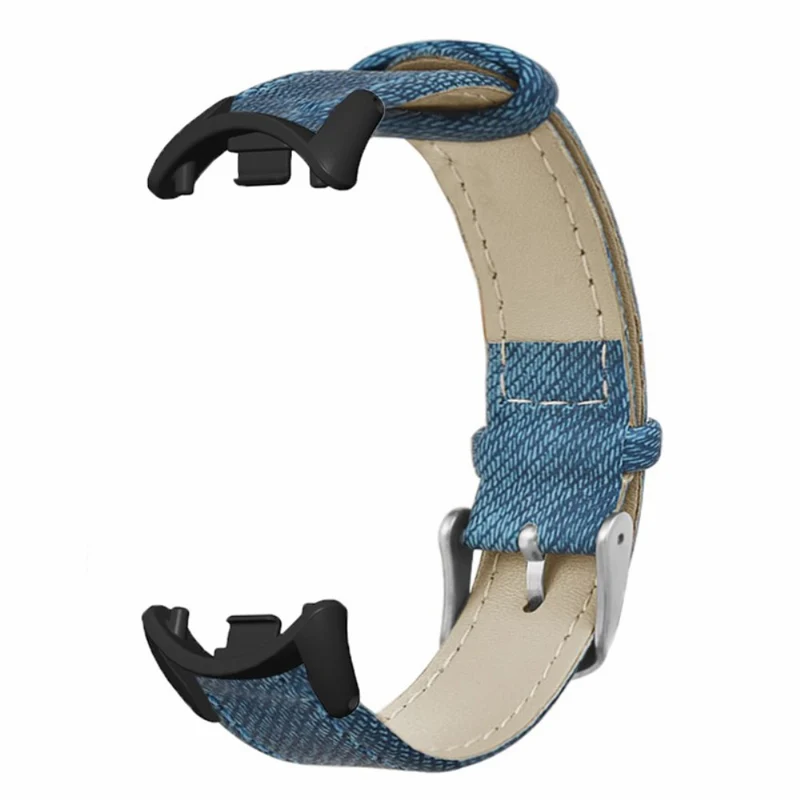Xiaomi Smart Band 8 / Smart Band 8 NFC Strap Denim Texture Cowhide Leather Band