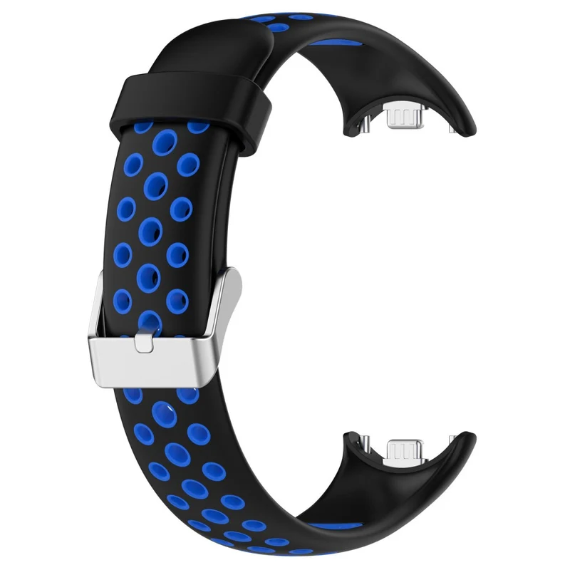Xiaomi Smart Band 8 Watch Straps Dual-Colors Flexible Band with Stainless Steel Connector - Black+Grey