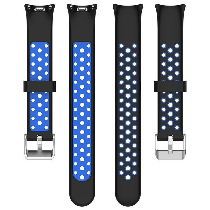 Xiaomi Smart Band 8 Watch Straps Dual-Colors Flexible Band with Stainless Steel Connector - Black+Grey