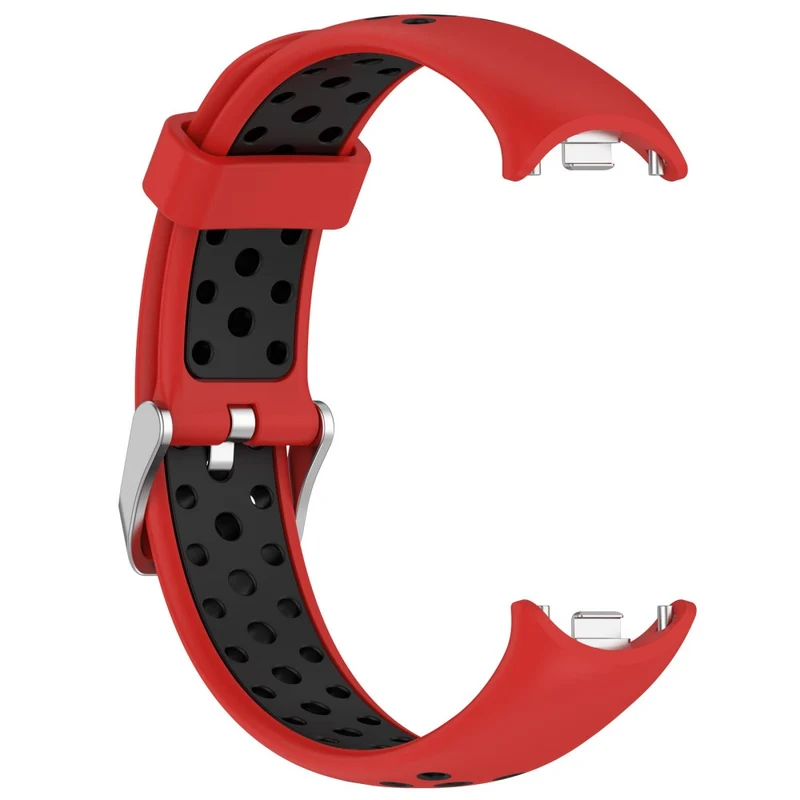 Xiaomi Smart Band 8 Watch Straps Dual-Colors Flexible Band with Stainless Steel Connector - Black+Grey