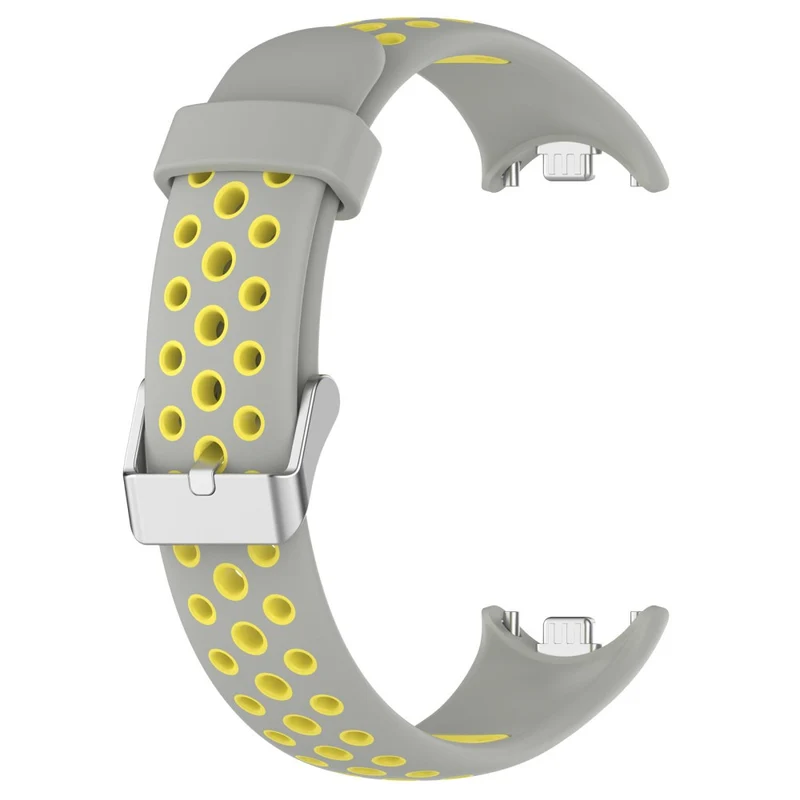 Xiaomi Smart Band 8 Watch Straps Dual-Colors Flexible Band with Stainless Steel Connector - Black+Grey