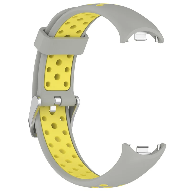 Xiaomi Smart Band 8 Watch Straps Dual-Colors Flexible Band with Stainless Steel Connector - Black+Grey