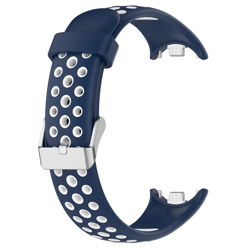 Xiaomi Smart Band 8 Watch Straps Dual-Colors Flexible Band with Stainless Steel Connector - Black+Grey