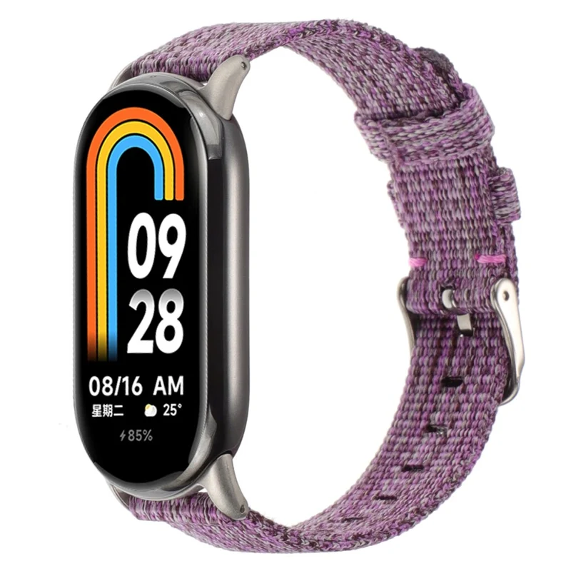 Xiaomi Smart Band 8 Nylon Watch Strap Adjustable Wrist Band Replacement - Light Purple