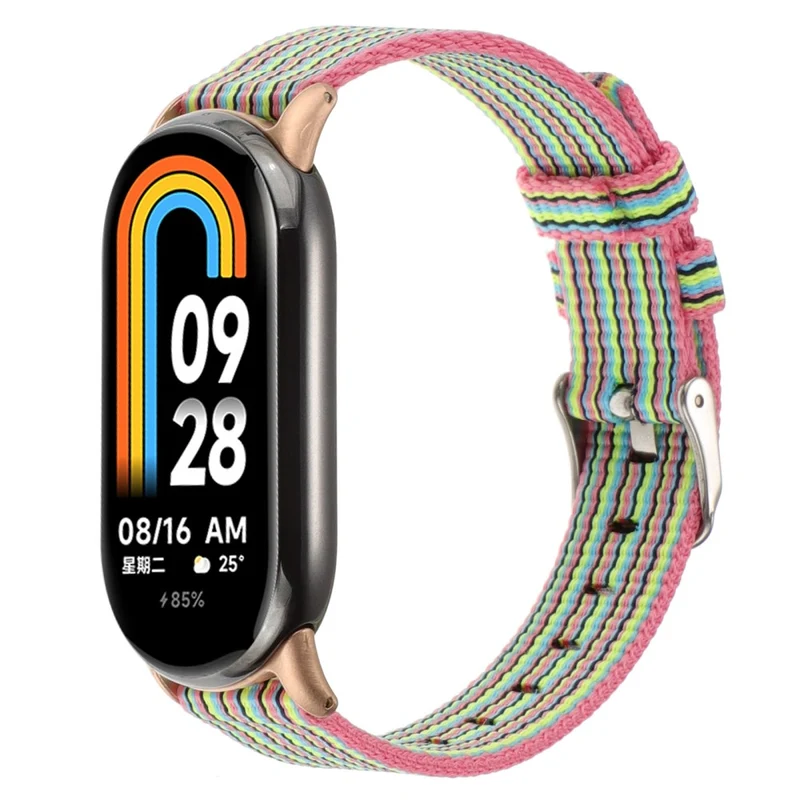 Xiaomi Smart Band 8 Nylon Watch Strap Adjustable Wrist Band Replacement - Light Purple
