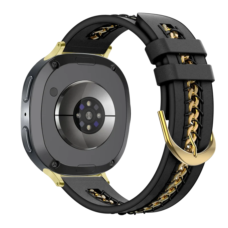Bandz Samsung Galaxy Watch 9 - 40mm Lederarmband 'Chains' (Schwarz)