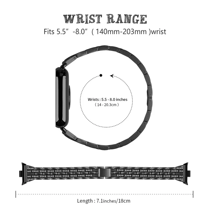 Metal Watch Strap Xiaomi Redmi Watch 4 Bling Rhinestone Decor Bracelet Band