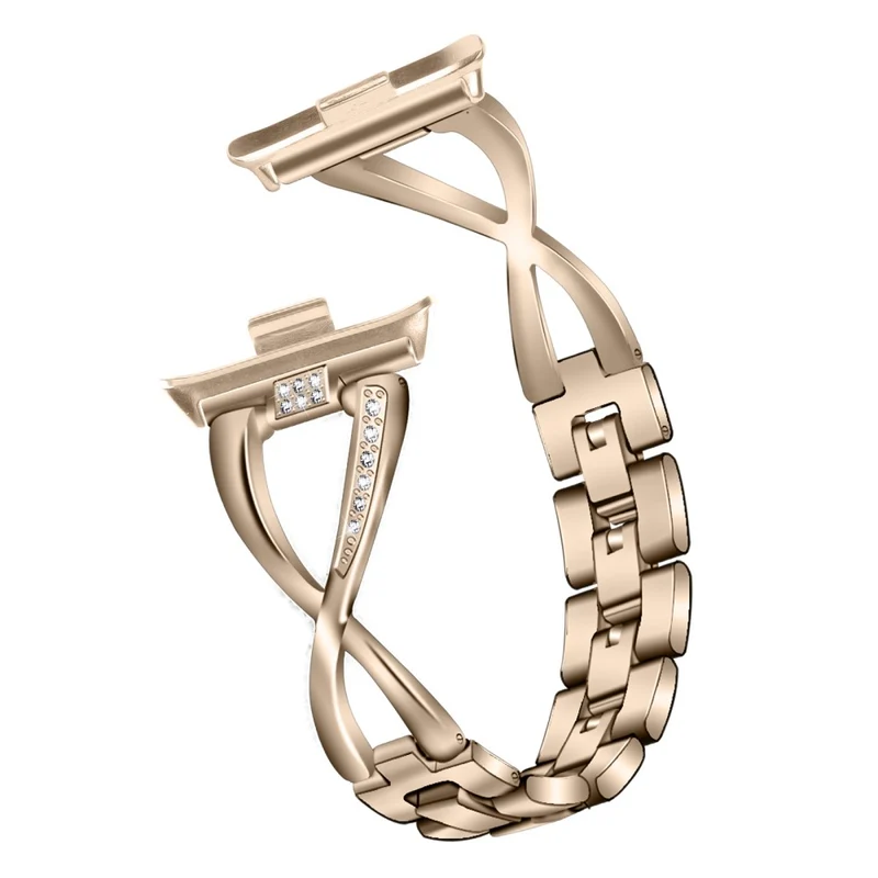 Zinc Alloy Watch Strap Xiaomi Redmi Watch 4 Bling Rhinestone Decor Bracelet - Rose Gold