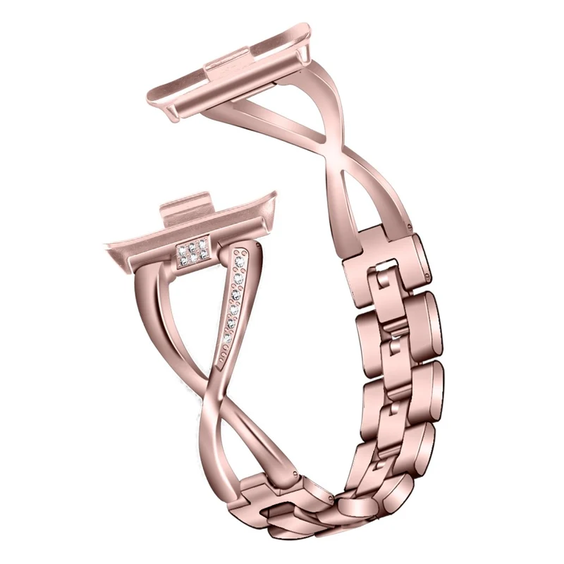 Zinc Alloy Watch Strap Xiaomi Redmi Watch 4 Bling Rhinestone Decor Bracelet - Rose Gold