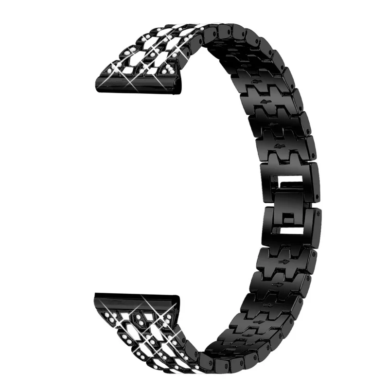 Xiaomi Redmi Watch 4 Zinc Alloy Watch Band Rhinestones Decor Women Replacement Strap - Pink Gold+Transparent