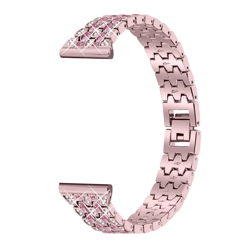 Xiaomi Redmi Watch 4 Zinc Alloy Watch Band Rhinestones Decor Women Replacement Strap - Pink Gold+Transparent