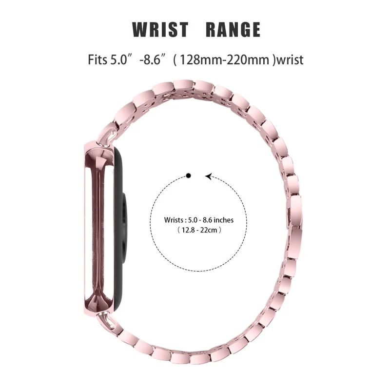 Xiaomi Redmi Watch 4 Zinc Alloy Watch Band Rhinestones Decor Women Replacement Strap - Pink Gold+Transparent
