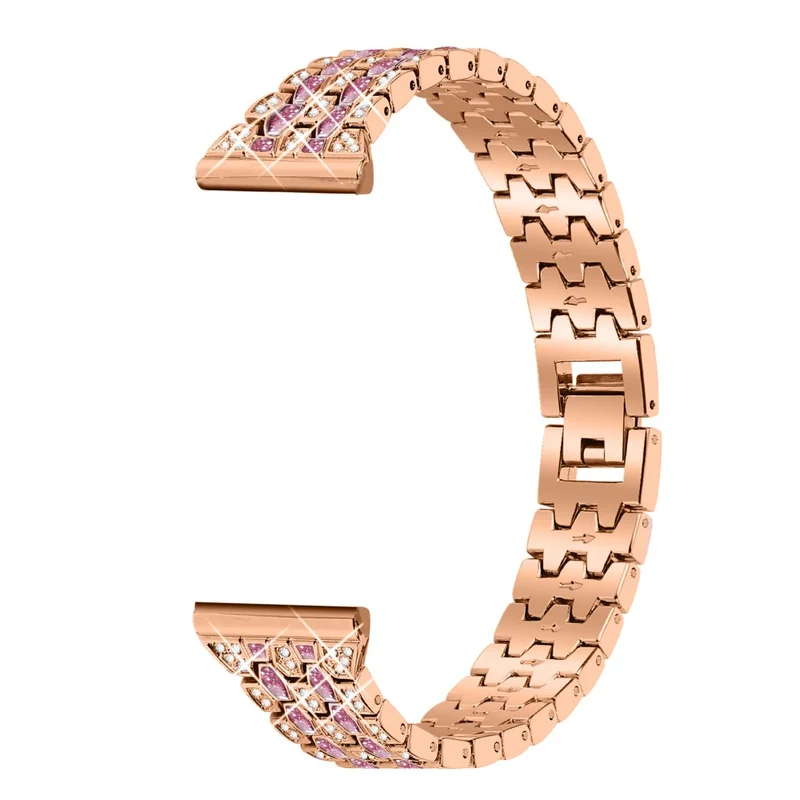 Xiaomi Redmi Watch 4 Zinc Alloy Watch Band Rhinestones Decor Women Replacement Strap - Pink Gold+Transparent