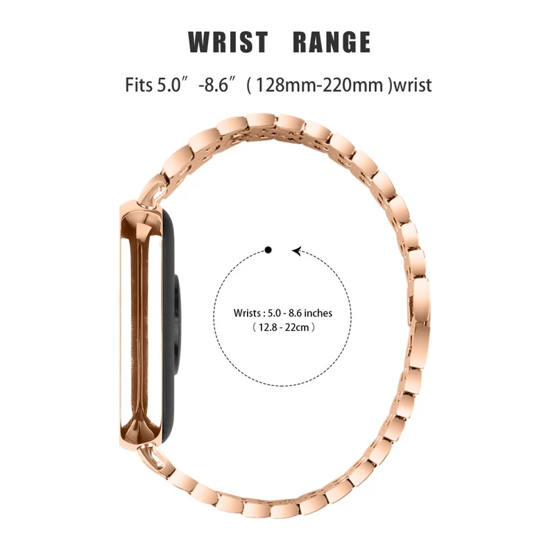 Xiaomi Redmi Watch 4 Zinc Alloy Watch Band Rhinestones Decor Women Replacement Strap - Pink Gold+Transparent
