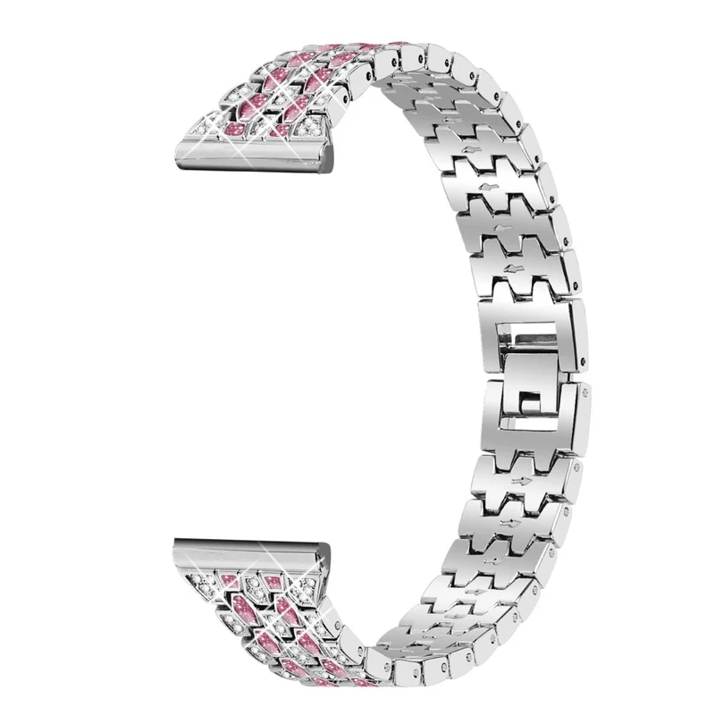 Xiaomi Redmi Watch 4 Zinc Alloy Watch Band Rhinestones Decor Women Replacement Strap - Pink Gold+Transparent