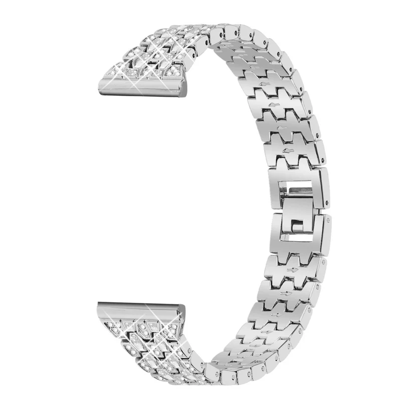 Xiaomi Redmi Watch 4 Zinc Alloy Watch Band Rhinestones Decor Women Replacement Strap - Pink Gold+Transparent