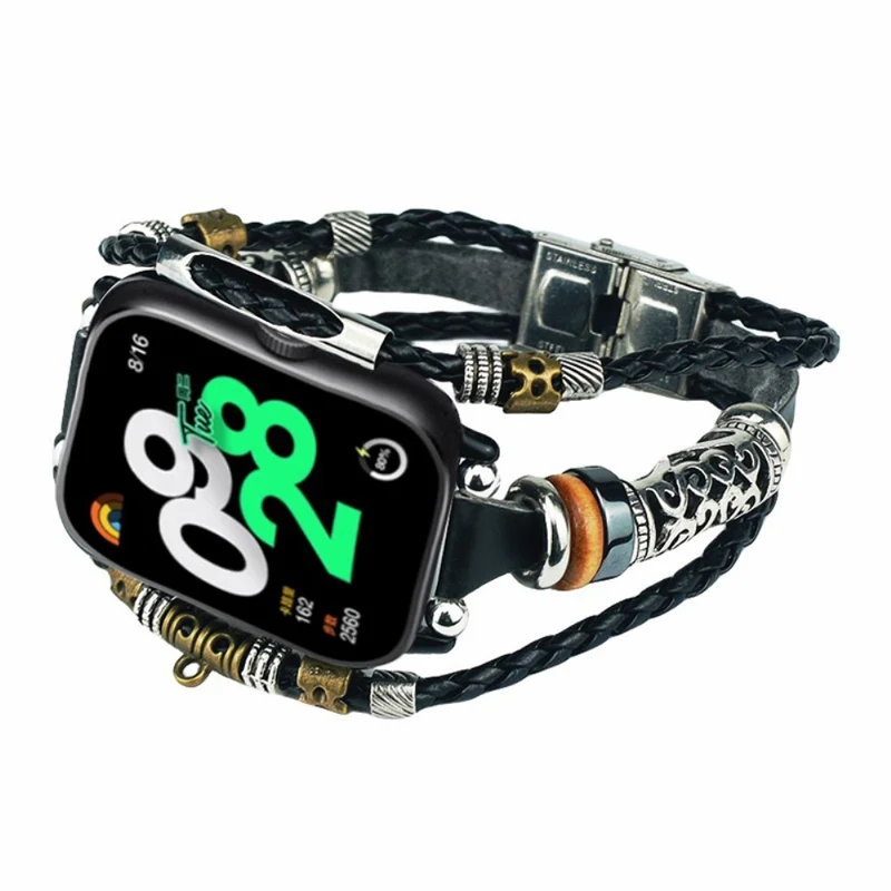 Xiaomi Redmi Watch 4 Watch Band Stylish Leather Braided Beaded DIY Bracelet