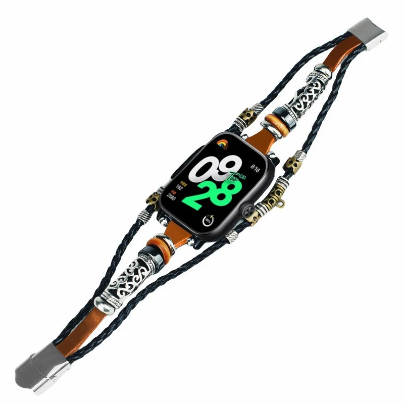 Xiaomi Redmi Watch 4 Watch Band Stylish Leather Braided Beaded DIY Bracelet
