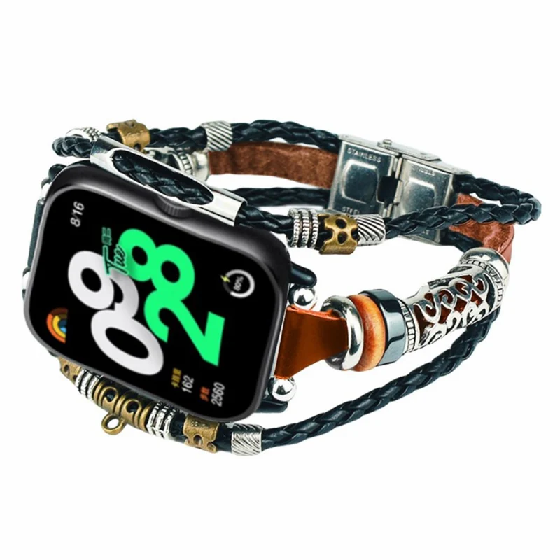 Xiaomi Redmi Watch 4 Watch Band Stylish Leather Braided Beaded DIY Bracelet