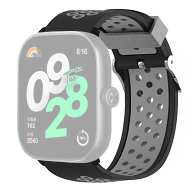 Xiaomi Redmi Watch 4 Dual Color Silicone Watch Band Wrist Strap - Black+Red