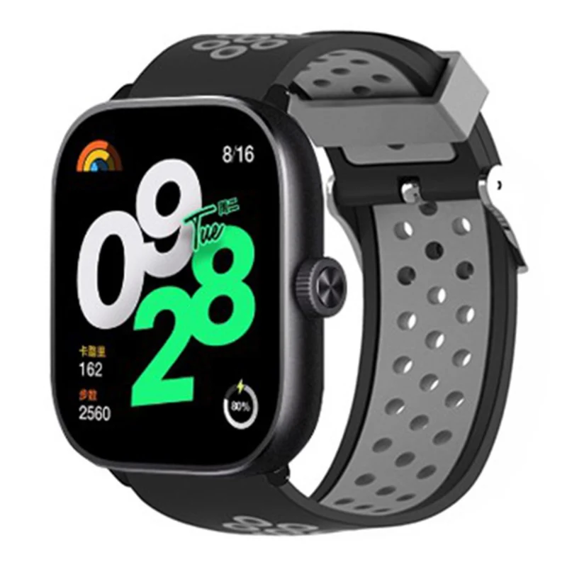 Xiaomi Redmi Watch 4 Dual Color Silicone Watch Band Wrist Strap - Black+Red