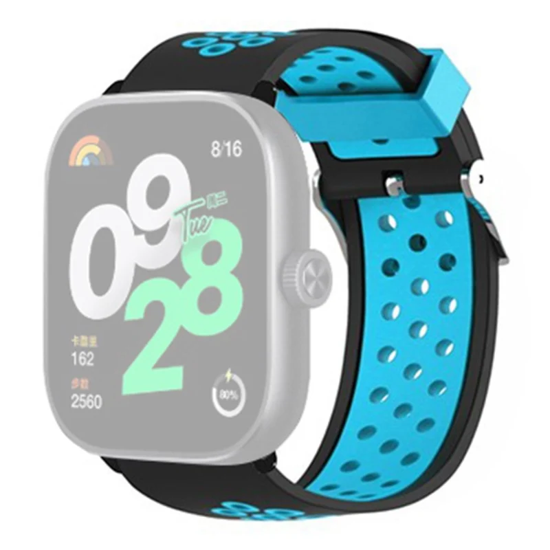Xiaomi Redmi Watch 4 Dual Color Silicone Watch Band Wrist Strap - Black+Red