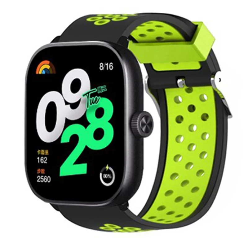 Xiaomi Redmi Watch 4 Dual Color Silicone Watch Band Wrist Strap - Black+Red
