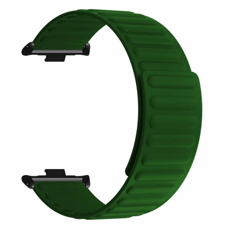 Xiaomi Redmi Watch 4 Magnetic Silicone Watch Band Strap with Alloy Connector - Black+Orange