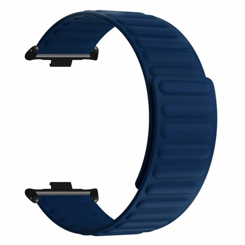 Xiaomi Redmi Watch 4 Magnetic Silicone Watch Band Strap with Alloy Connector - Black+Orange