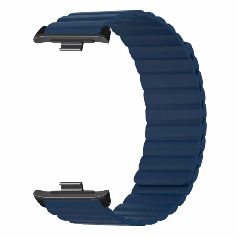 Xiaomi Redmi Watch 4 Magnetic Silicone Watch Band Strap with Alloy Connector - Black+Orange