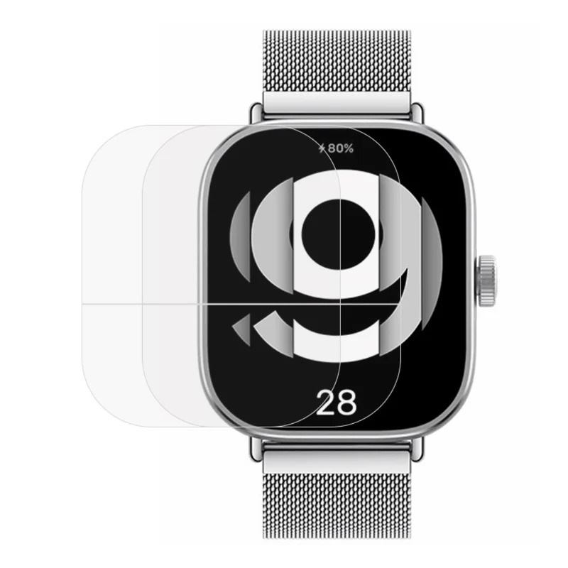 3-pack Xiaomi Redmi Watch 4 Flexible Watch Screen Protector Scratch-Resistant HD Clear Hydrogel Film