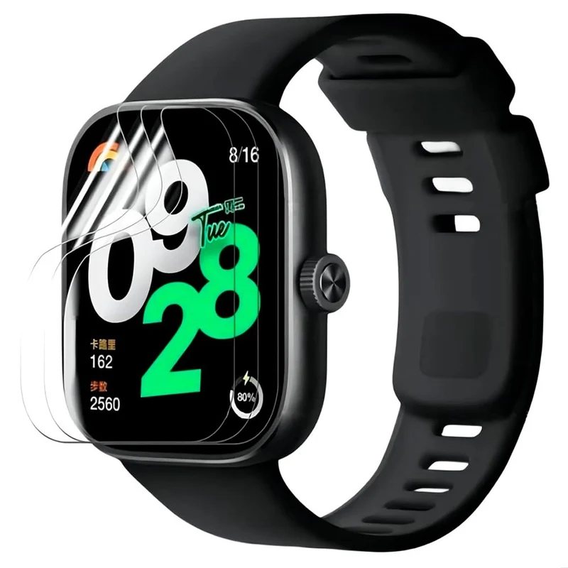 3-pack Xiaomi Redmi Watch 4 Flexible Watch Screen Protector Scratch-Resistant HD Clear Hydrogel Film