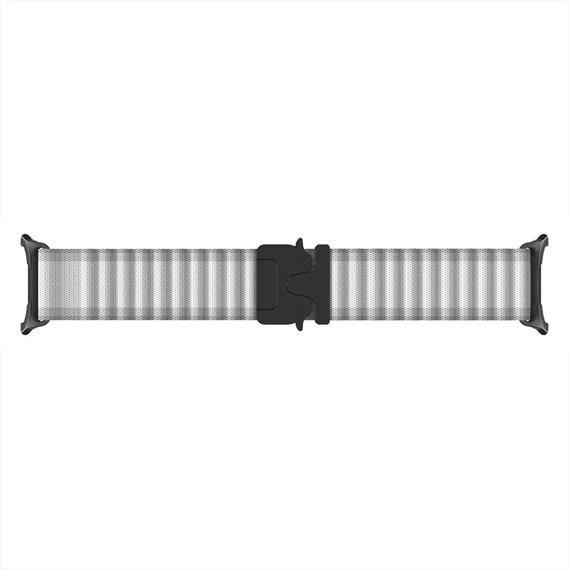 Samsung Galaxy Watch 9 - 40mm Outdoor Nylonarmband mit P-Schnalle (Weiß mit Schwarz)