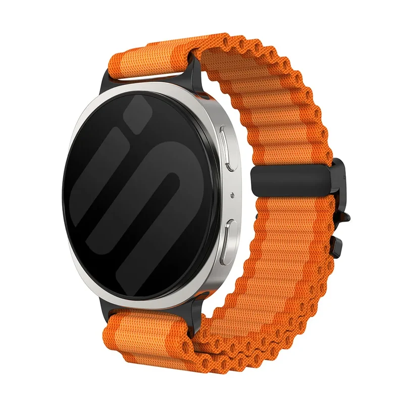 Samsung Galaxy Watch 9 - 40mm Outdoor Nylonarmband mit P-Schnalle (Orange/Schwarz)