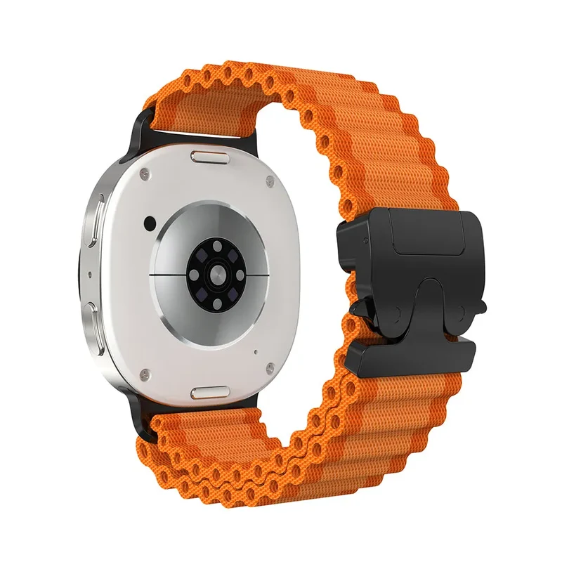 Samsung Galaxy Watch 9 - 40mm Outdoor Nylonarmband mit P-Schnalle (Orange/Schwarz)