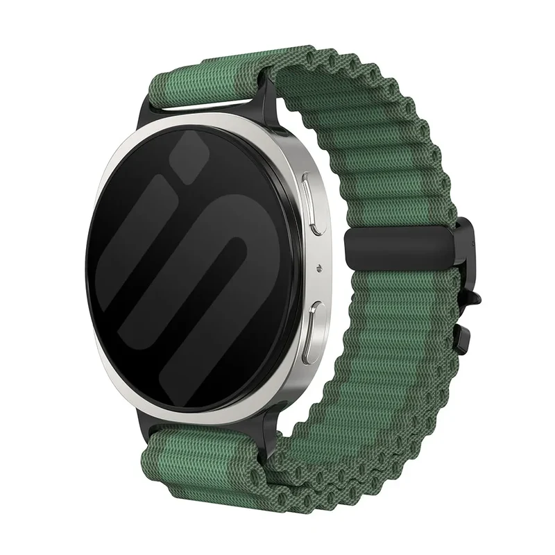 Samsung Galaxy Watch 9 - 40mm Outdoor Nylonarmband mit P-Schnalle (Grün mit Schwarz)