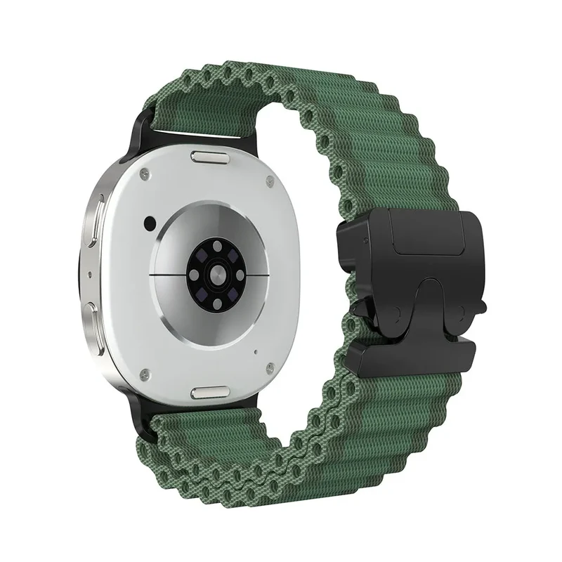 Samsung Galaxy Watch 9 - 40mm Outdoor Nylonarmband mit P-Schnalle (Grün mit Schwarz)