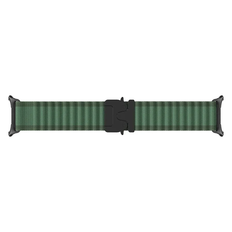 Samsung Galaxy Watch 9 - 40mm Outdoor Nylonarmband mit P-Schnalle (Grün mit Schwarz)