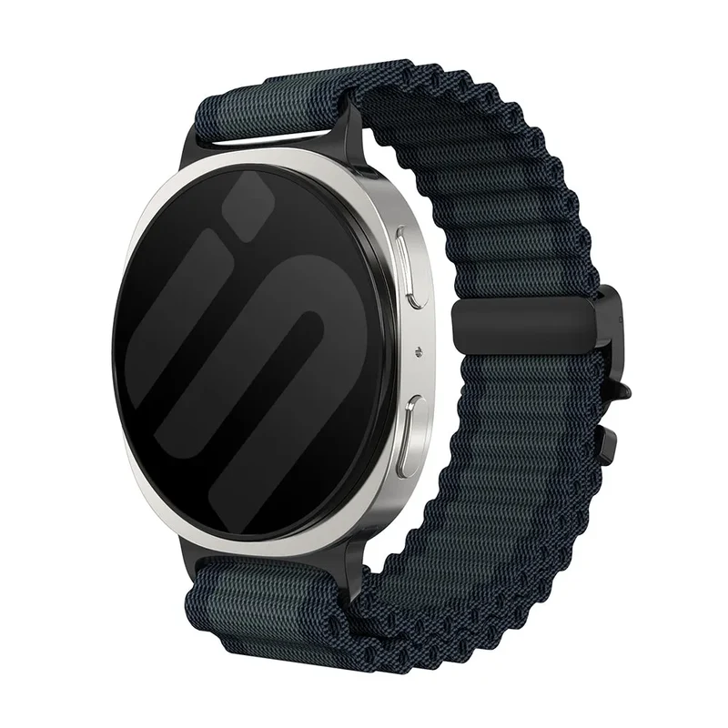 Samsung Galaxy Watch 9 - 44mm Outdoor Nylonarmband mit P-Schnalle (Schwarz mit Schwarz)