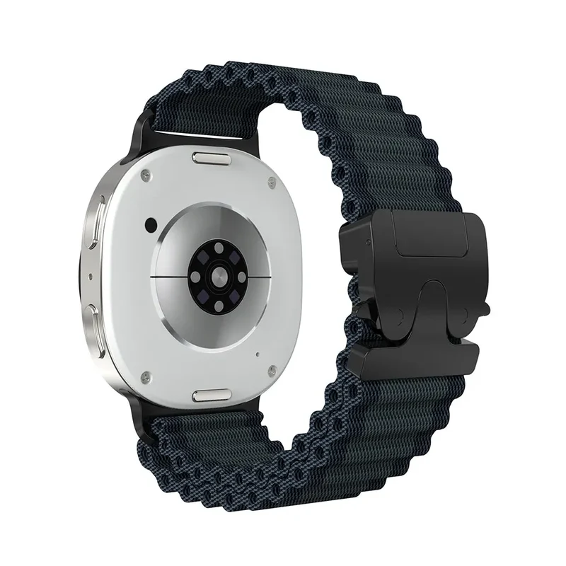 Samsung Galaxy Watch 9 - 44mm Outdoor Nylonarmband mit P-Schnalle (Schwarz mit Schwarz)