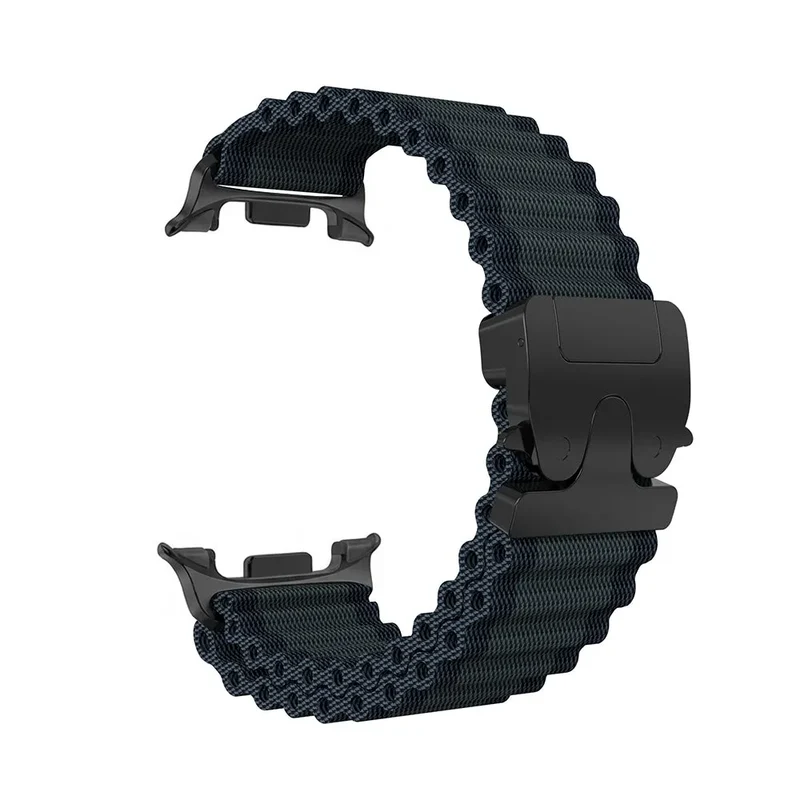 Samsung Galaxy Watch 9 - 44mm Outdoor Nylonarmband mit P-Schnalle (Schwarz mit Schwarz)