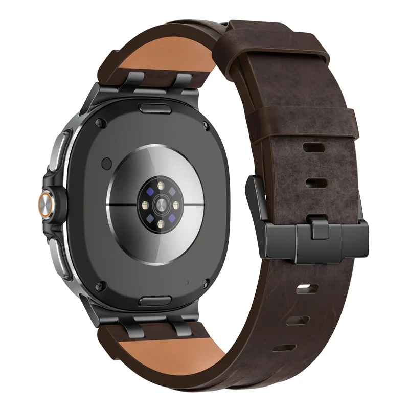 Samsung Galaxy Watch 9 - 40mm Solides Lederarmband (Kaffeebraun)