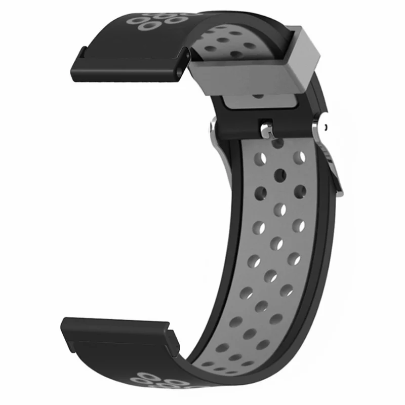 Suunto Spartan Sport Wrist HR Baro / Suunto 7 Watch Band 24mm Flexible Strap Replacement with Breathable Holes - Black+Red
