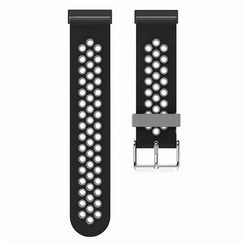 Suunto Spartan Sport Wrist HR Baro / Suunto 7 Watch Band 24mm Flexible Strap Replacement with Breathable Holes - Black+Red