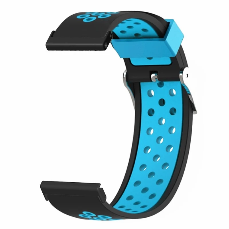 Suunto Spartan Sport Wrist HR Baro / Suunto 7 Watch Band 24mm Flexible Strap Replacement with Breathable Holes - Black+Red