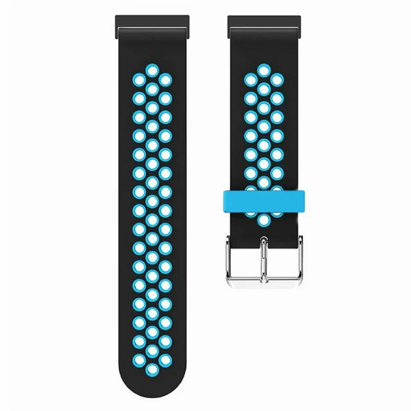 Suunto Spartan Sport Wrist HR Baro / Suunto 7 Watch Band 24mm Flexible Strap Replacement with Breathable Holes - Black+Red