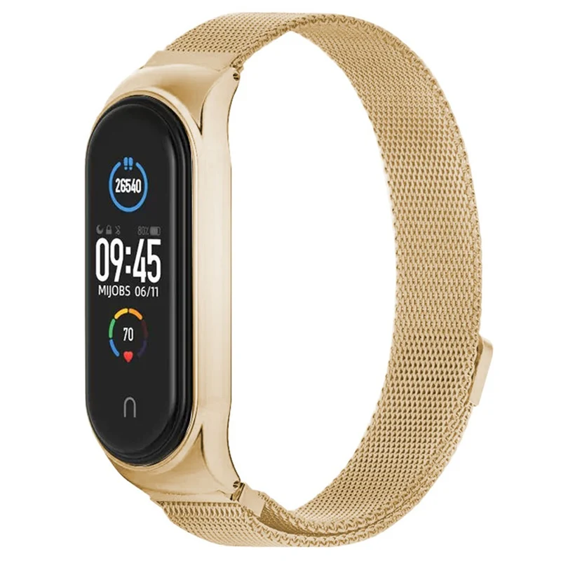 KALEBOL Series Xiaomi Mi Band 6 / 5 Stainless Steel Watch Band Magnetic Milanese Strap