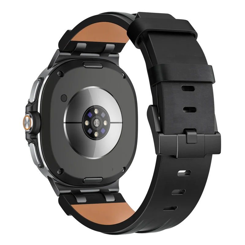 Samsung Galaxy Watch 9 - 40mm Solides Lederarmband (Schwarz)