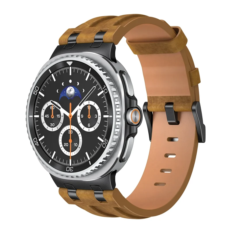 Samsung Galaxy Watch 9 - 40mm Solides Lederarmband (Braun)