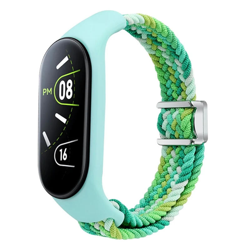 Xiaomi Mi Band 3 / 4 / 5 / 6 / 7 Braided Nylon Strap Magnetic Watch Band - Black / White